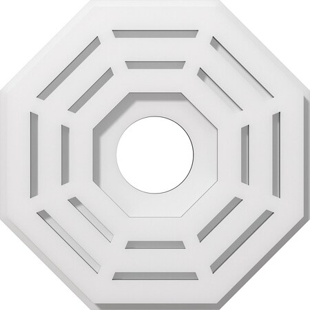 Ekena Millwork Westin Architectural Grade PVC Ceiling Medallion, 12"OD x 3"ID x 4 3/4"C x 1"P, One-Piece CMP12WN-03000